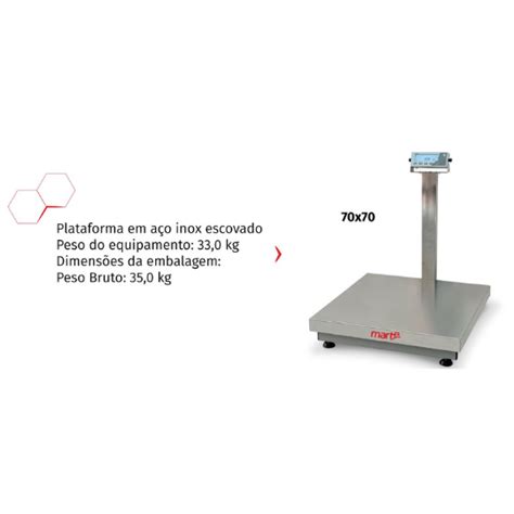 BALANÇA PLATAFORMA E COLUNA INOX MARTE CIENTÍFICA LS500