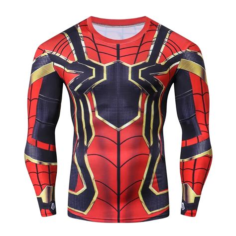 Iron Spider Spiderman 3d Printed T Shirts Men Compression Shirts 2018