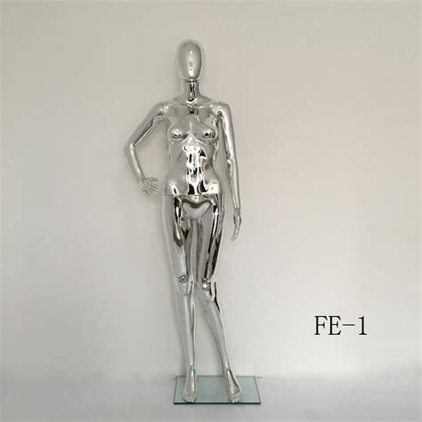 Silver Color Chrome Plated Female Mannequin Shinning Mannequin Egg Head