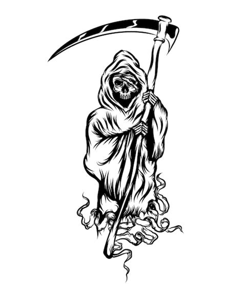 Premium Vector The Illustration Of The Grim Reaper Standing And