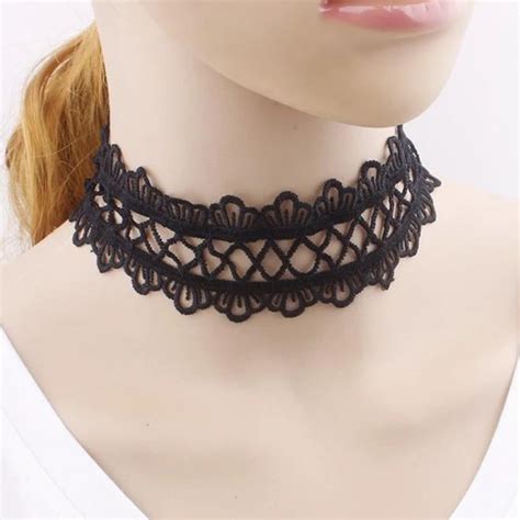 Fashion 10pcs Punk Black Lace Choker Necklaces For Women Gothic Pendant