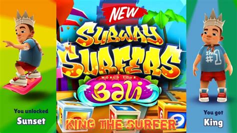 SUBWAY SURFERS BALI UNLOCKED NEW CHARACTER KING ANDROID GAMEPLAY