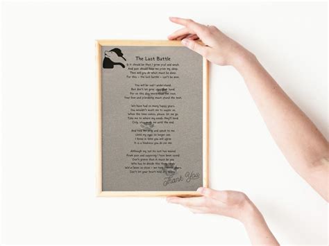 The Last Battle Printable Poem Pet Euthanasia Card Pet Loss Etsy