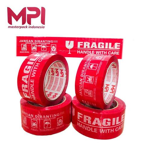 Jual Lakban Fragile Mm X Yard Merah Putih Lakban Jangan