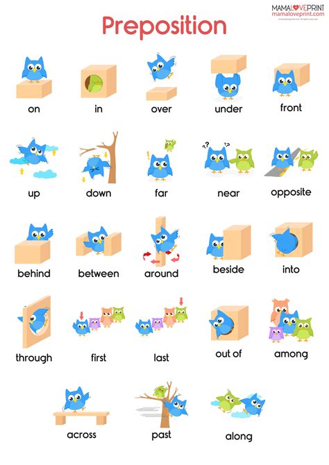 Mamaloveprint English Learning Resources Preposition Pdf Free