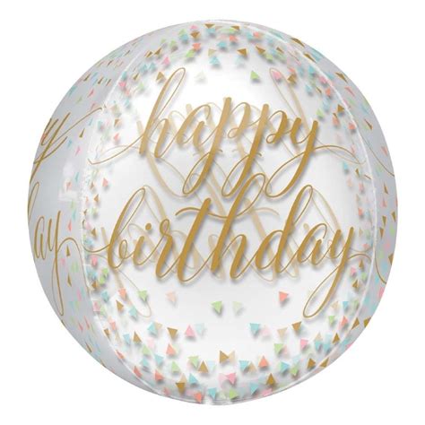 Anagram Happy Birthday Pastel Confetti Orbz Foil Balloon Multicoloured