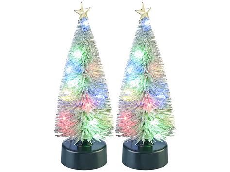 infactory Weihnachtsbaum leuchtend 2er Set bunte LED Weihnachtsbäume