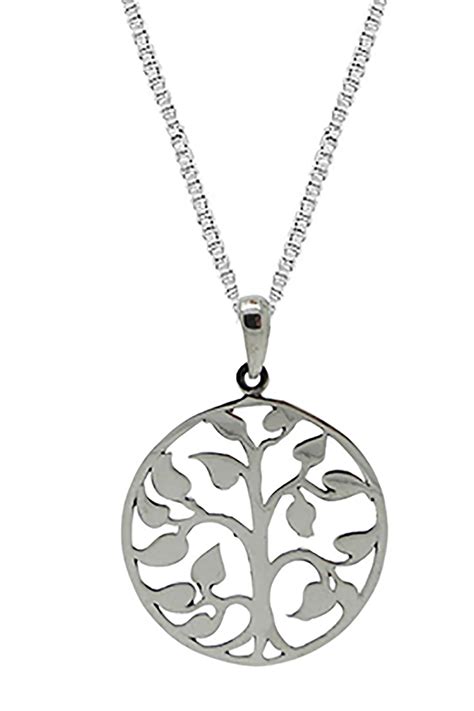 Large Tree Of Life Pendant Necklace Sterling Silver Tree Of Life