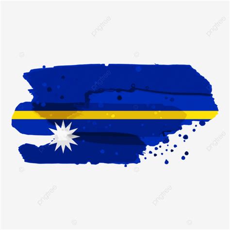 Grunge Texture Brush PNG Transparent Nauru Flag With Grunge Brush