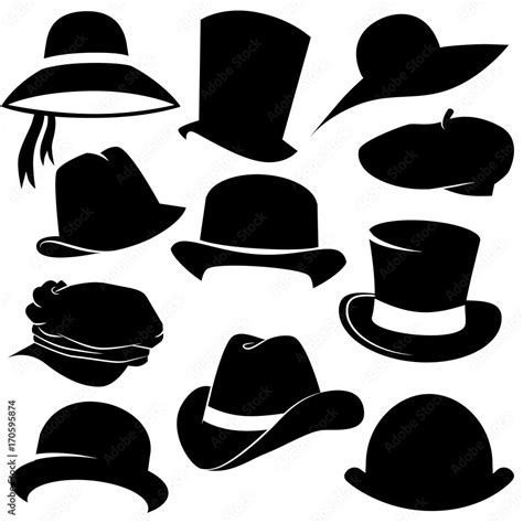 Hat vector icon set. Stock Vector | Adobe Stock