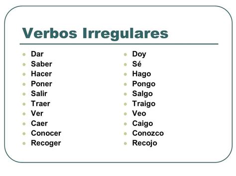 ¿qué Son Los Verbos Regulares E Irregulares