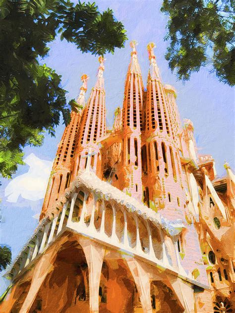 Basilica De La Sagrada Familia Painting By Am Fineartprints Fine