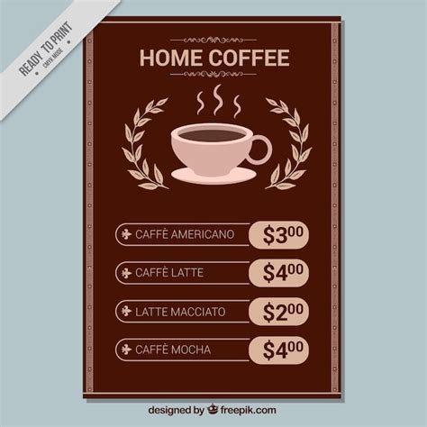 Free Vector | Vintage coffee menu