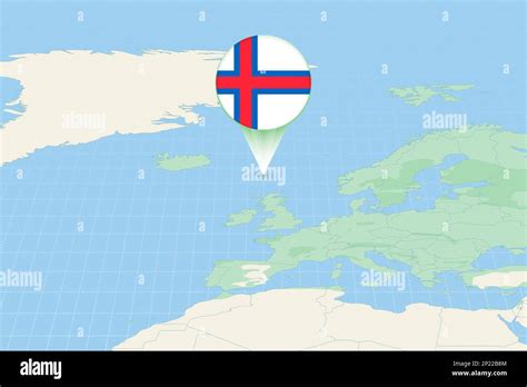 Map Illustration Of Faroe Islands With The Flag Cartographic