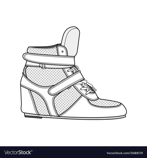 Shoes footwear design fashion flat sketch Vector Image