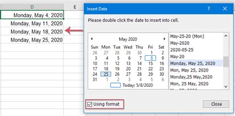 How To List All Mondays Fridays In A Month In Excel