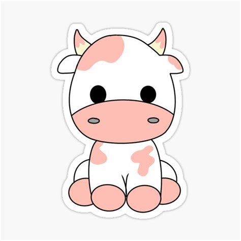 Cute strawberry cow Sticker by Moa Sjölander en 2021 Garabatos