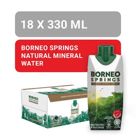 Borneo Spring Mineral Water 330ml Uhtx18 Shopee Malaysia