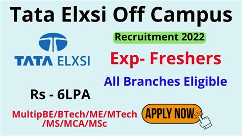 Tata Elxsi Off Campus Recruitment Hiring For Freshers As