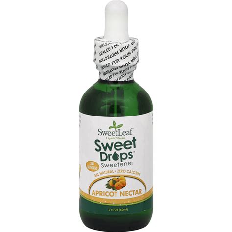 Sweetleaf Sweet Drops Sweetener Liquid Stevia Apricot Nectar Sugars