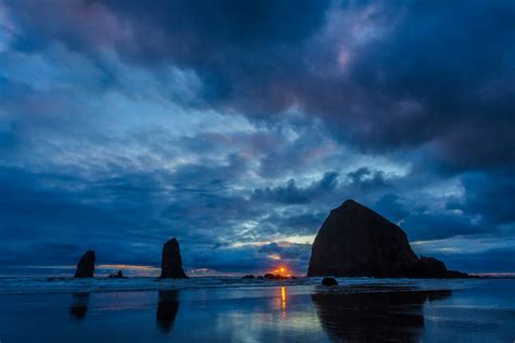 Haystack Rock Sunset Cannon Beach Oregon Fine Art Print | Photos by ...