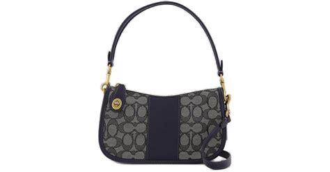 Coach Swinger Signature Jacquard Shoulder Bag In Blue Lyst Canada