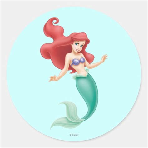 Ariel Swimming Classic Round Sticker Zazzle