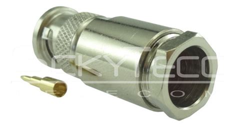 Conector Bnc 50 Ohms Macho Reto Prensa Cabo Rg Rgc 213 Lm 10