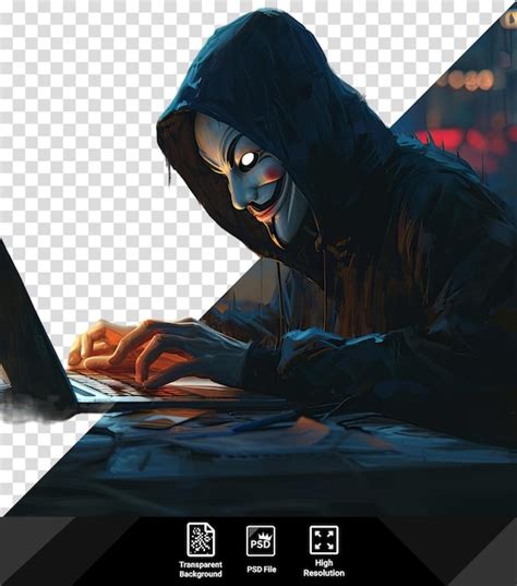 Fundo Transparente Isolado Uma Pessoa Hacker Trabalhando Em Um