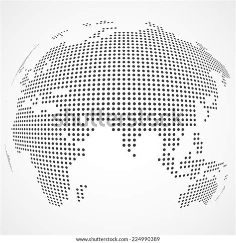 Vector Dotted Earth Map Stock Vector Royalty Free 224990389