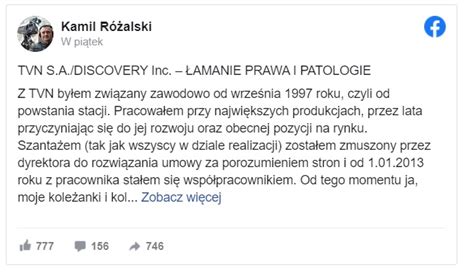 Kamil Różalski pracował w TVN ujawnił patologie pracownicze