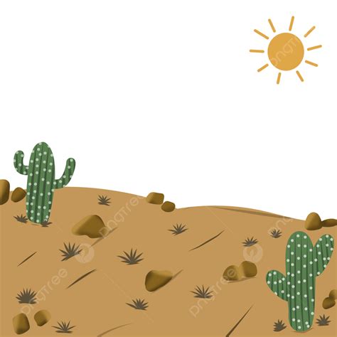 Dibujos Animados Del Desierto Con Ilustración De Cactus PNG Desierto