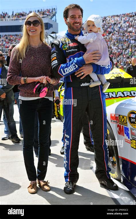 Jimmie Johnson With Wife Chandra And Daughter Genevieve Marie During