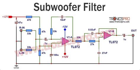 Subwoofer Filter Circuit Low Pass Tl072 Tronicspro