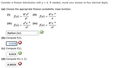 Solved Consider a Poisson distribution with μ 6 If needed Chegg