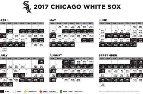 White Sox Printable Schedule PrintableTemplates | Printable Schedule