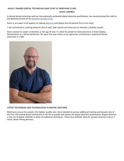 Ppt Highly Trained Dental Technician Joins Staff At Worthing Clinic