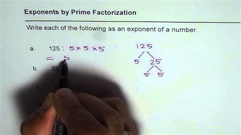 How To Write Exponents Using Prime Factorization Youtube