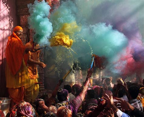 This is how they play Holi in Vrindavan - Rediff.com News