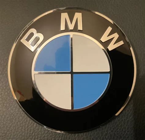 BMW 82MM BONNET Hood Trunk Rear Round Emblem Badge Blue White Silver