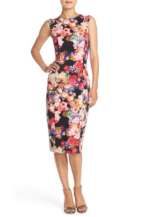 Maggy London Floral Print Scuba Midi Dress Nordstrom