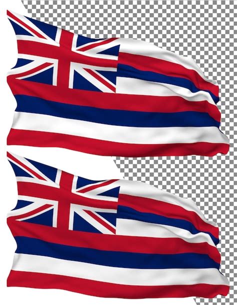 Premium Psd State Of Hawaii Flag Waves Isolated In Plain Bump Texture