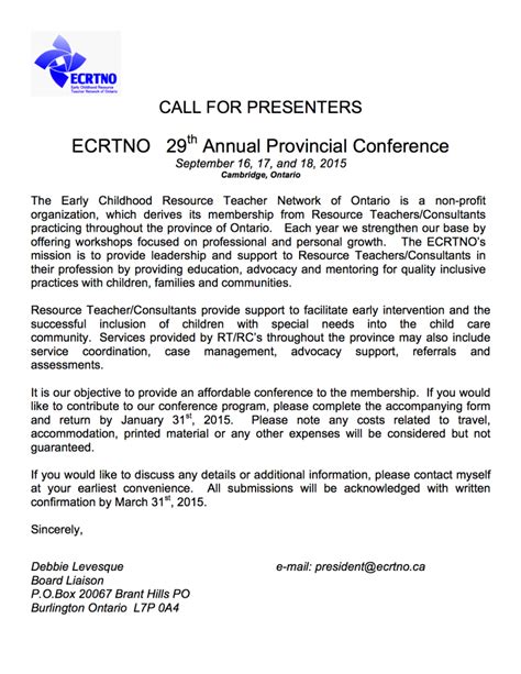 Call For Presenters Conference 2015 Ecrtno