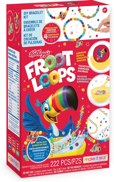 Cereal Sly Cute Kelloggs Froot Loops Diy Bracelet Kit Thinker Toys