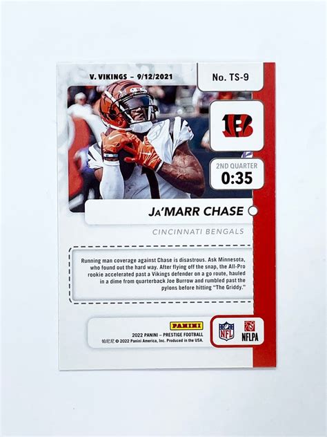 Jamarr Chase 2022 Panini Prestige Time Stamped Insert Card Etsy