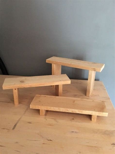 Rustic Wooden 3 Step Display Stand Retail Display Solid Pine 30cm Wide Ebay Craft Booth