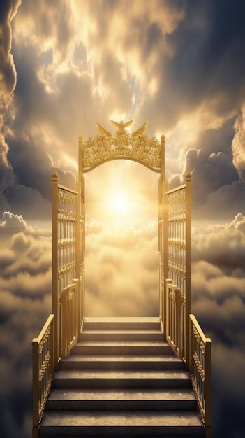 Golden Gates of Heaven with Glowing Light | Premium AI-generated image