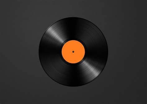 Premium Photo Orange Vinyl Record Isolated On Black Background