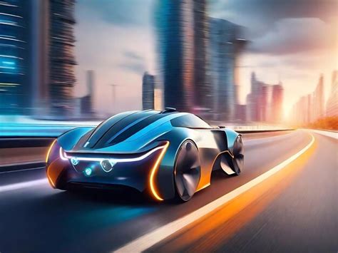 Premium Photo Futuristic Generic Concept Sport Car Speeding On City