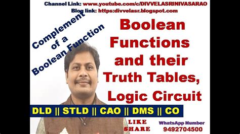 Boolean Functions Boolean Function To Truth Table Complement Of A Boolean Function